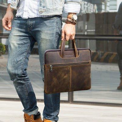 15 inch Cowhide Leather Macbook Pro Laptop Bag