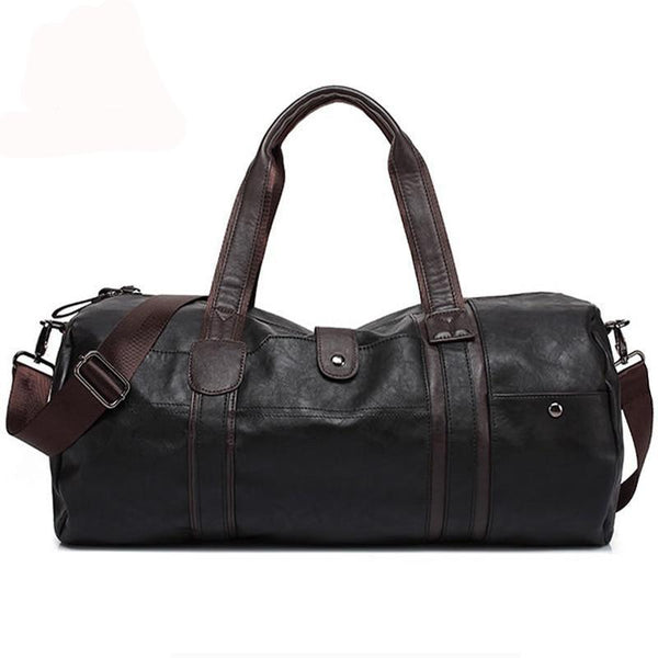 Large PU Leather Duffle Bag Travel Shoulder Handbag