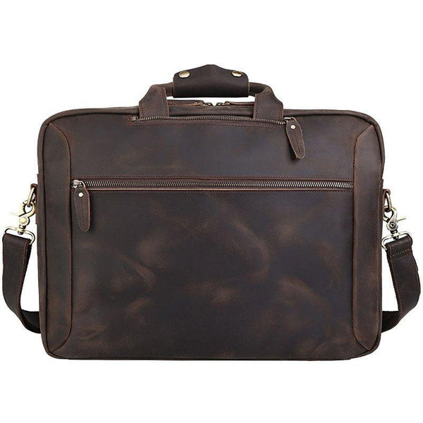 Woosir 17 Inch Briefcase Leather Backpack