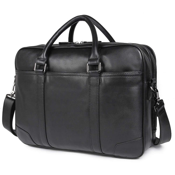 Woosir Business Bag Mens Laptop Briefcase Leather 15.6"