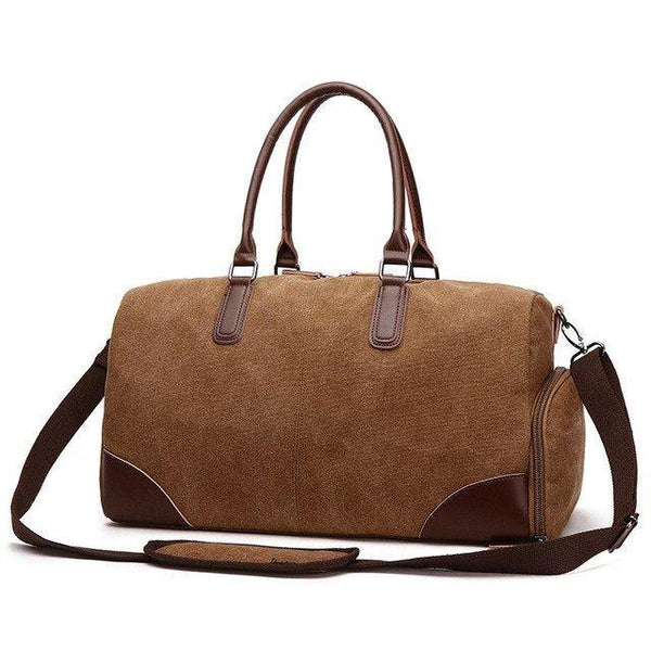 Canvas Duffel Leather Carry On Bag