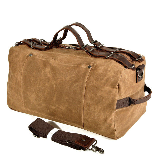 Waxed Canvas Travel Duffle Bag Carry-on Size