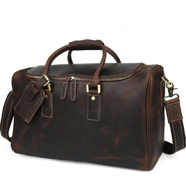 Woosir Crazy Horse Leather Vintage Luggage Duffle Bag