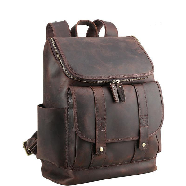 Vintage Leather Backpack for 16 Inch Laptop
