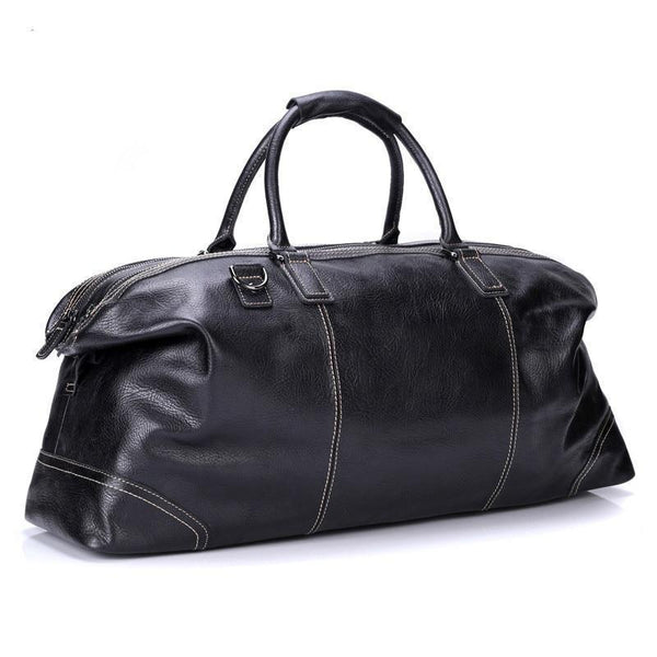 Woosir Genuine Leather Black Duffel Bag Mens