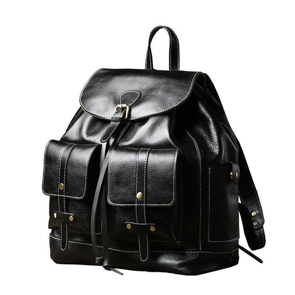 Woosir Genuine Leather Drawstring Backpack 14 Inches