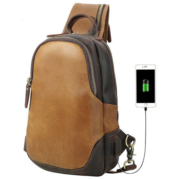 Mens Crossbody Leather Pack