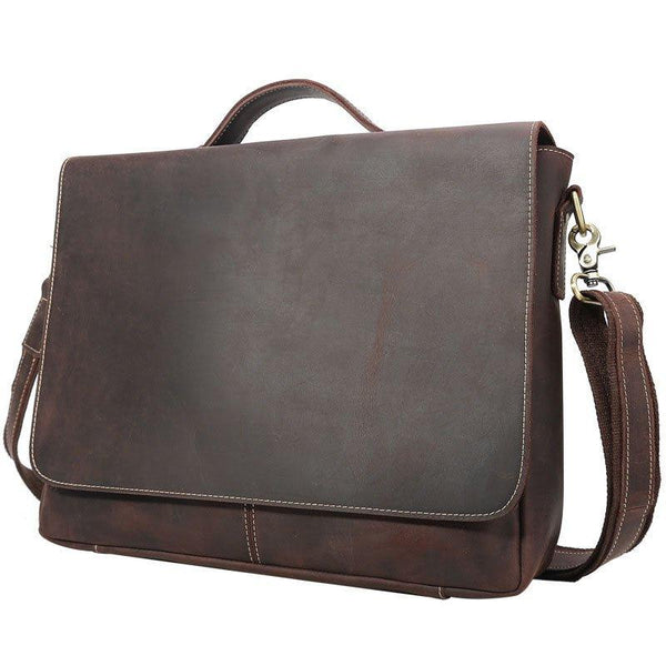 Woosir Slim Leather Laptop Briefcase 15 inch