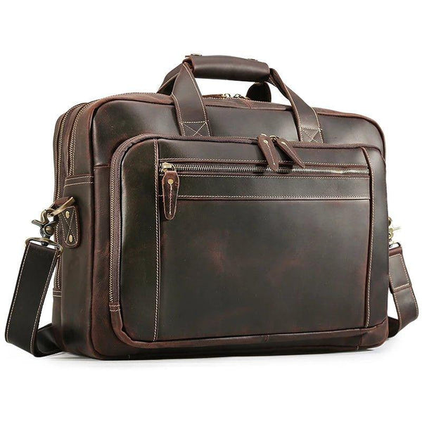 Woosir Vintage Distressed Leather Briefcase for Laptop