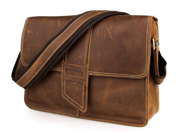 Woosir Vintage Leather Shoulder Bag Mens