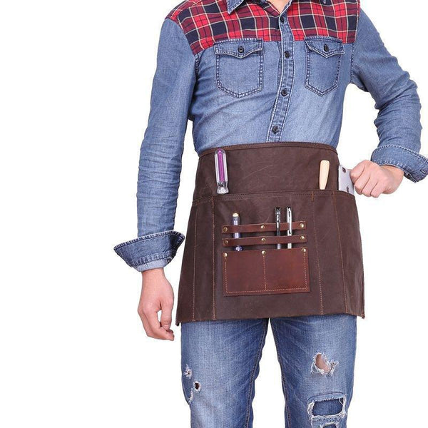 Woosir Waxed Canvas Tool Apron With Pockets