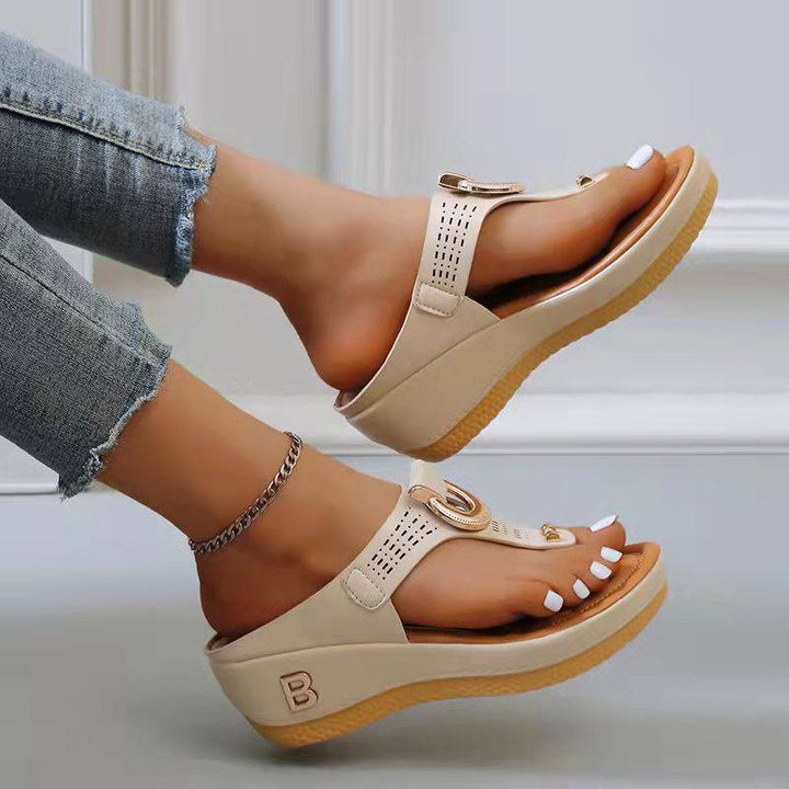 Ladies Flip Flop Wedge slippers - JustCuban