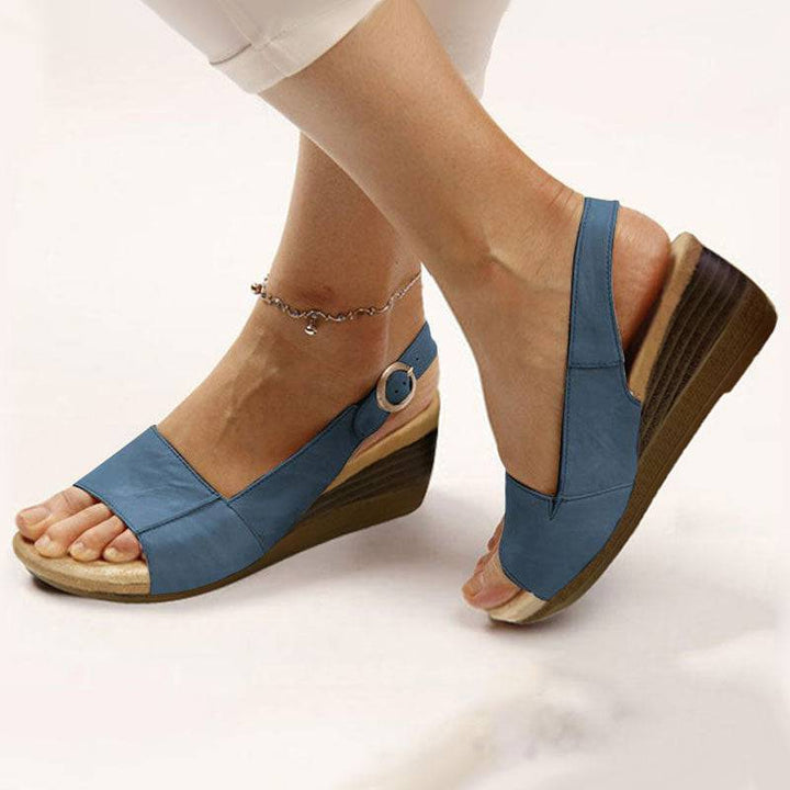 Sursell Women's Elegant Low Chunky Heel Comfy Sandals - JustCuban