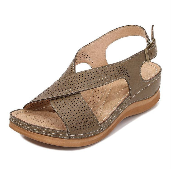 Sursell Solid Color Casual Women's Sandals - JustCuban