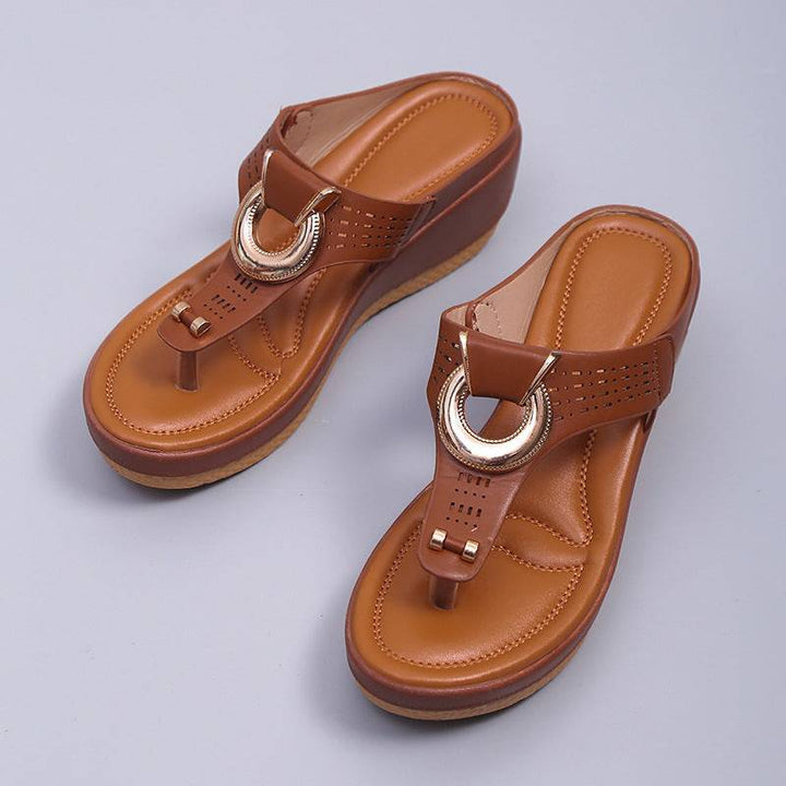 Ladies Flip Flop Wedge slippers - JustCuban
