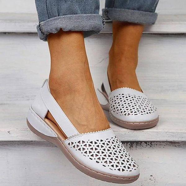 Sursell Women Wedges Orthopedic Hollow Out Vintage Sandals - JustCuban