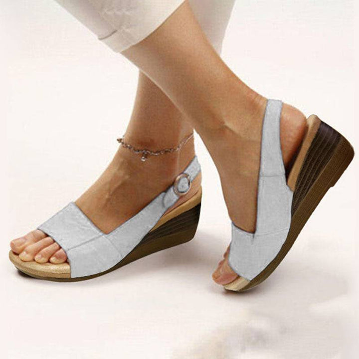 Sursell Women's Elegant Low Chunky Heel Comfy Sandals - JustCuban